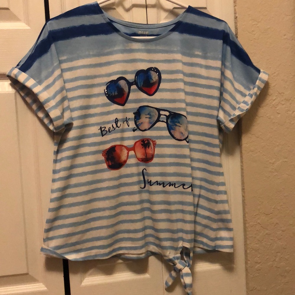 Blue and white strip summer shirt